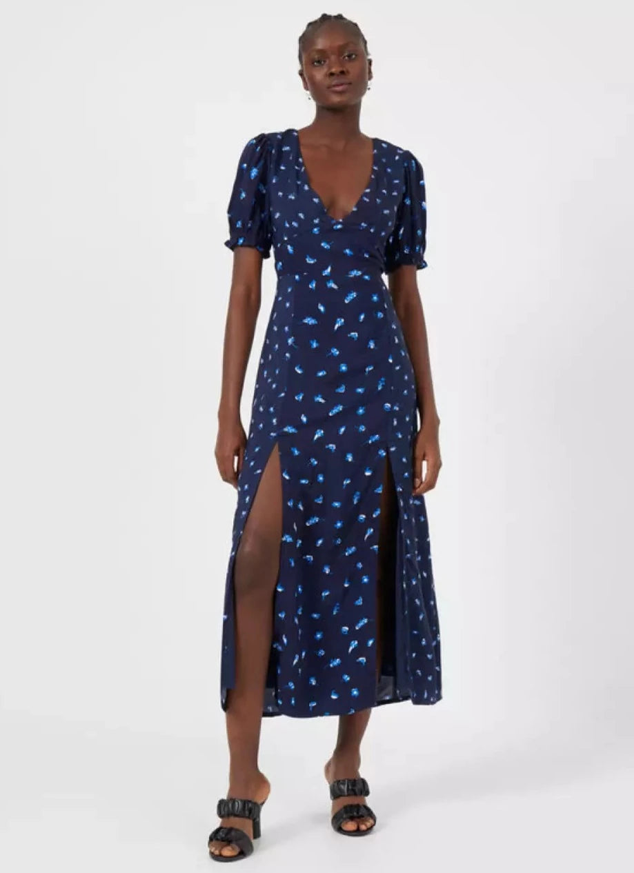 French Connection Bhelle Collette Crepe Open Back Detail Dress