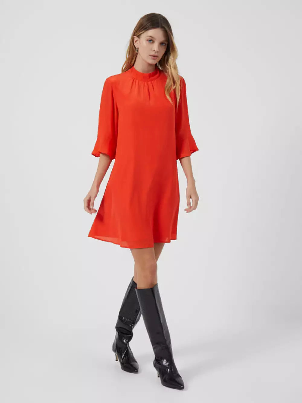 French Connection Evangeline Aracia Cupro Smock Dress