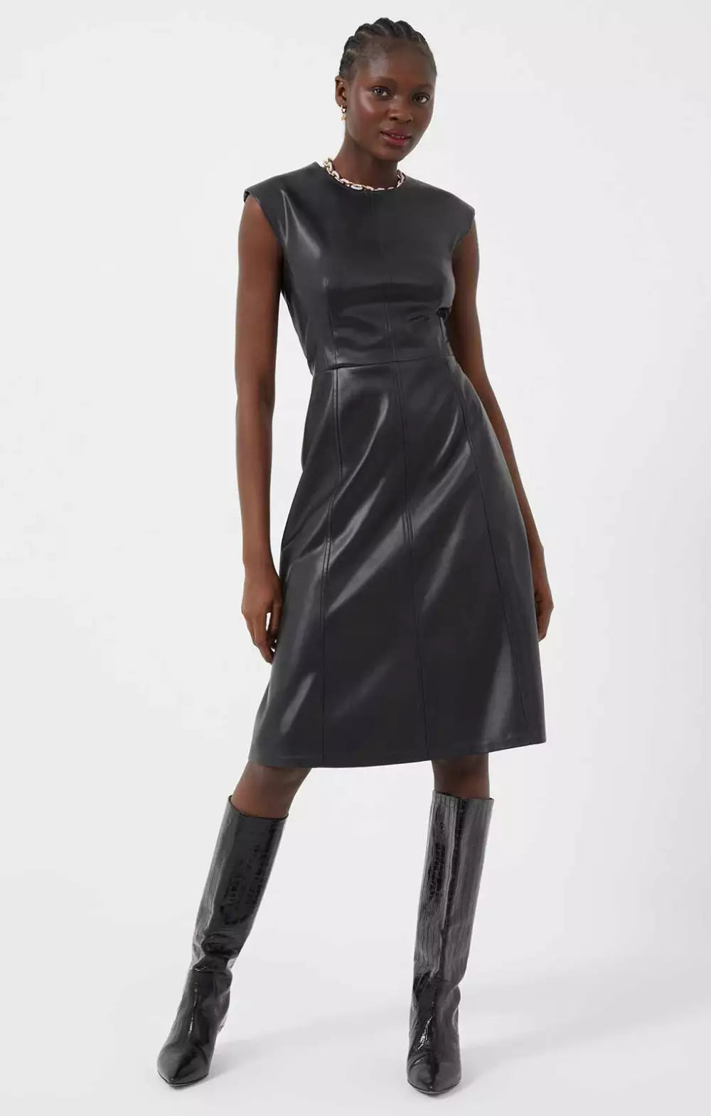 French Connection Etta Recycled Vegan Leather Dress