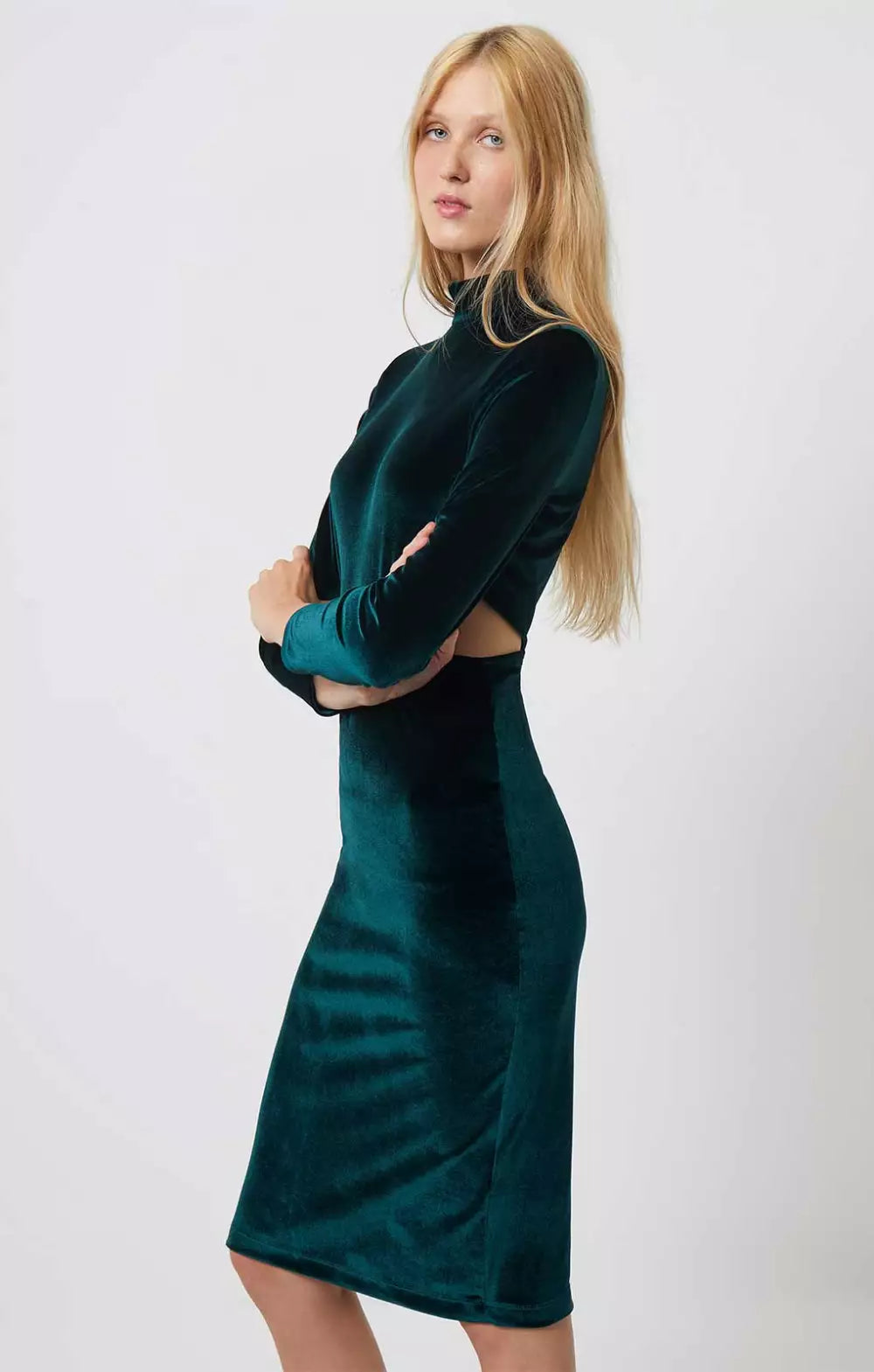 French Connection Sula Velvet Jersey Dress