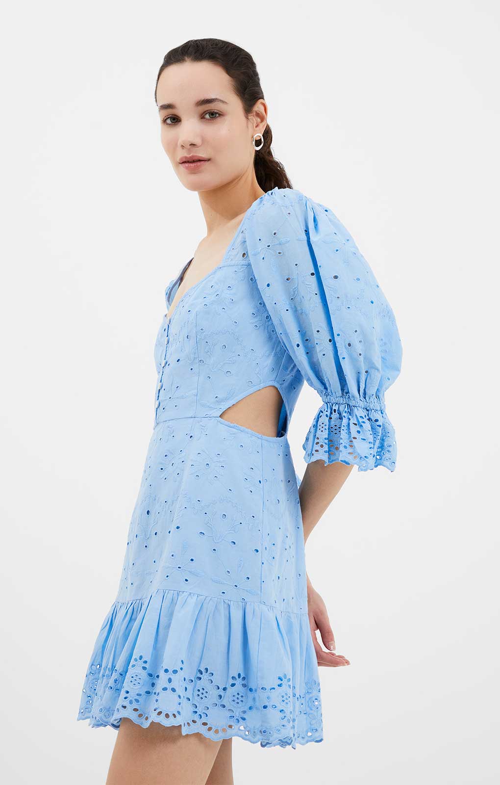 French Connection Cilla Broderie Anglaise Cut-Out Mini Dress