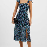 French Connection Bette Satin Burnout Dress