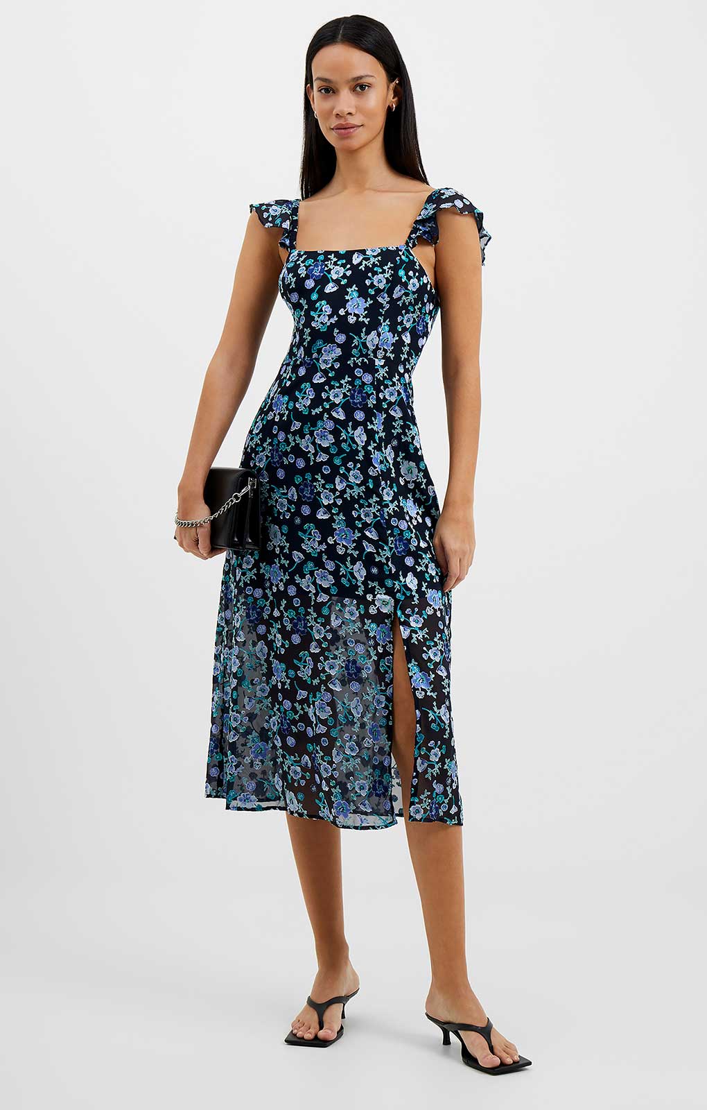 French Connection Bette Satin Burnout Dress