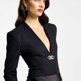 River Island Black Satin Tailored Maxi Dress