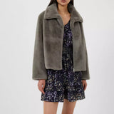 French Connection Buona Zip Through Fur Jacket