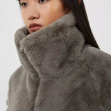 French Connection Buona Zip Through Fur Jacket