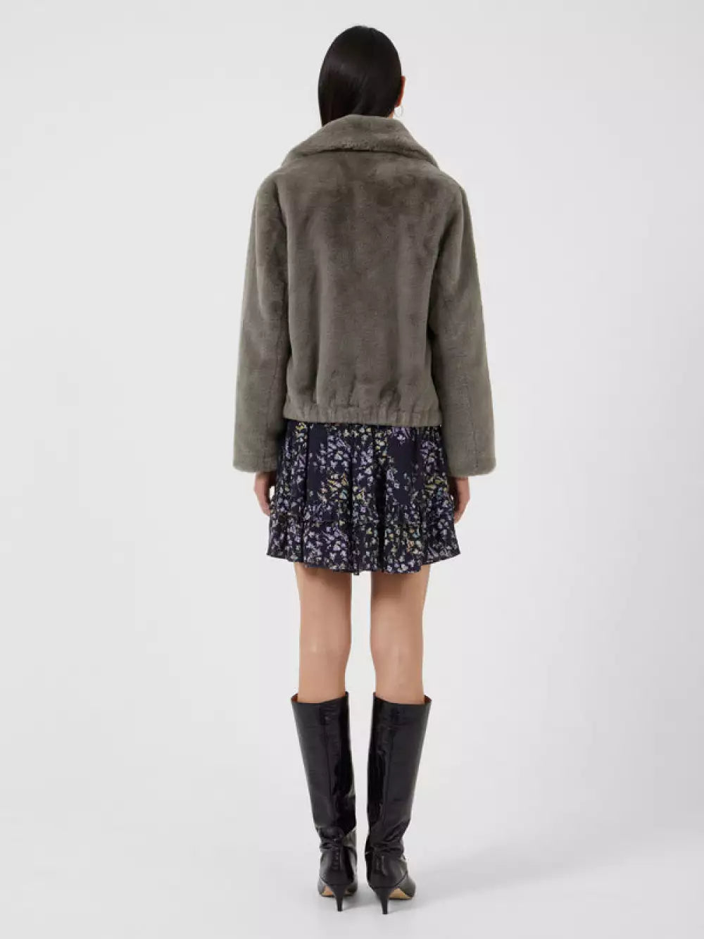 French Connection Buona Zip Through Fur Jacket