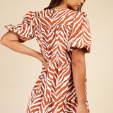 Little Mistress Zebra Print Mini Smock Dress
