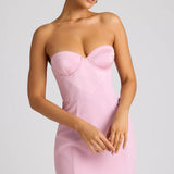 Oh Polly Eliska Strapless A-Line Mini Dress in Soft Pink
