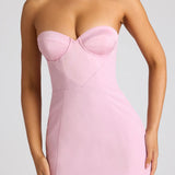 Oh Polly Eliska Strapless A-Line Mini Dress in Soft Pink
