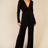 Little Mistress Black Plisse Jumpsuit by Vogue Williams