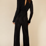 Little Mistress Black Plisse Jumpsuit by Vogue Williams