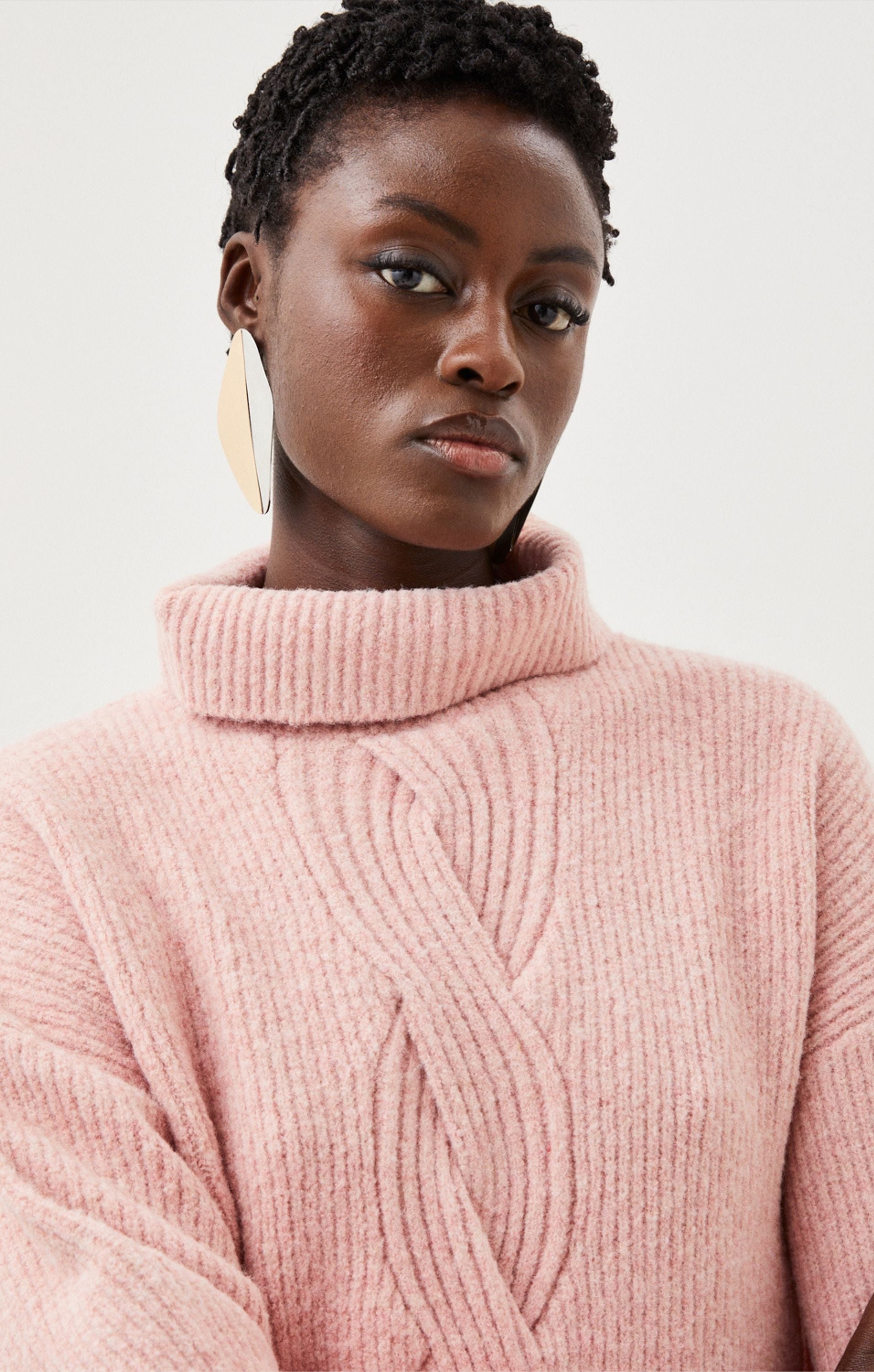 Karen Millen Lofty Knit Chunky Cable Wool Jumper