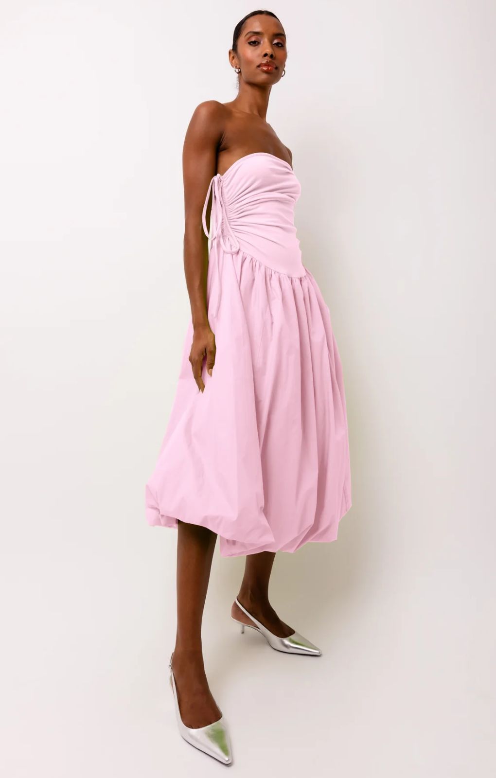 pink puffball dress ASOS DESIGN satin puffball mini dress in pink