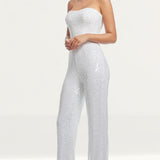 Dress The Population Andy White Sequin Jumpsuit