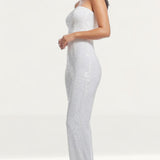 Dress The Population Andy White Sequin Jumpsuit