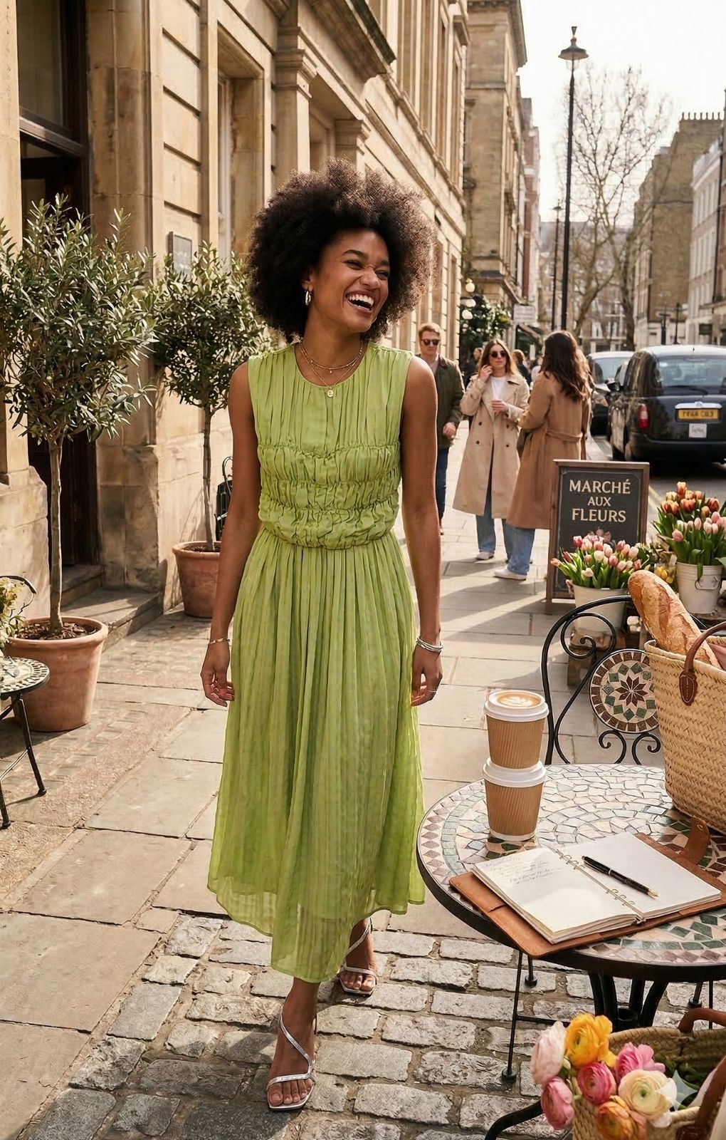 ASOS DESIGN Gathered Textured High Low Midi Dress In Pistachio ASOS DESIGN Gathered Textured High Low Midi Dress In Pistachio