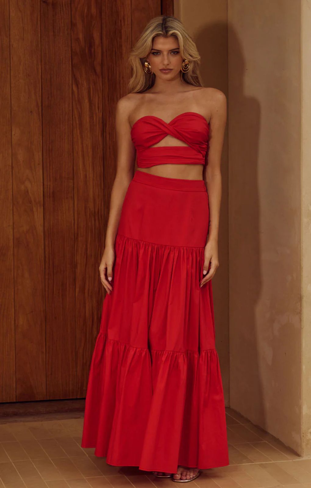 Runaway The Label Ayla Red Skirt and Top Co-Ord