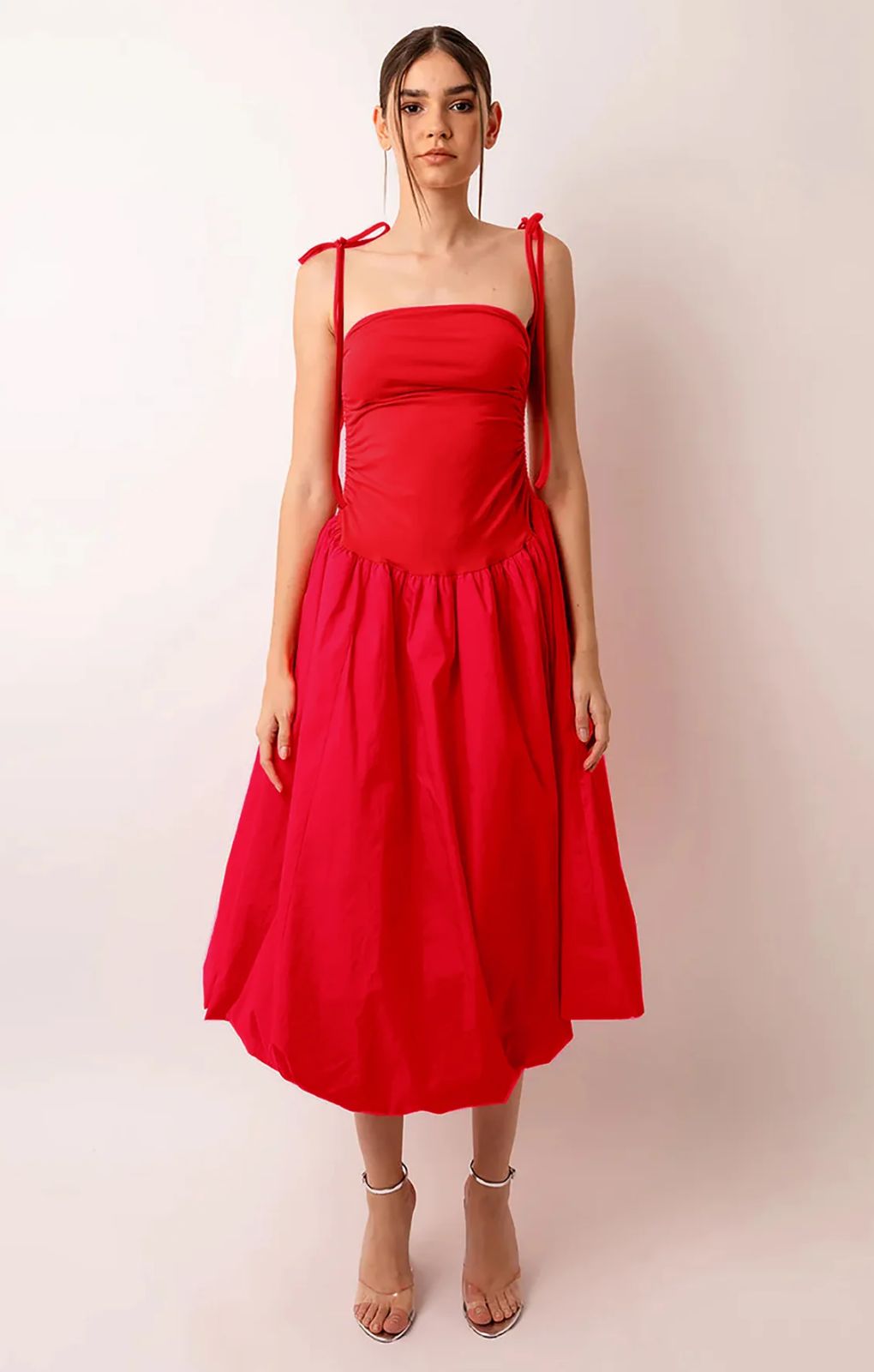 amy lynn red dress Buy Amy Lynn Red Alexa Puffball Cotton Midi Dress from Next USA