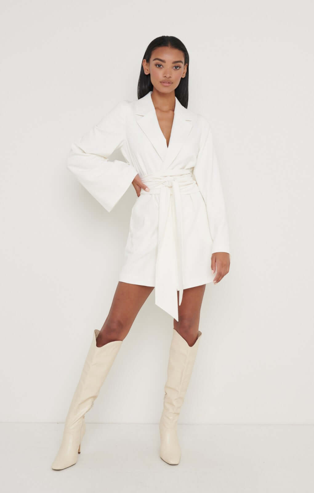 Pretty Lavish Anika Cream Blazer Dress