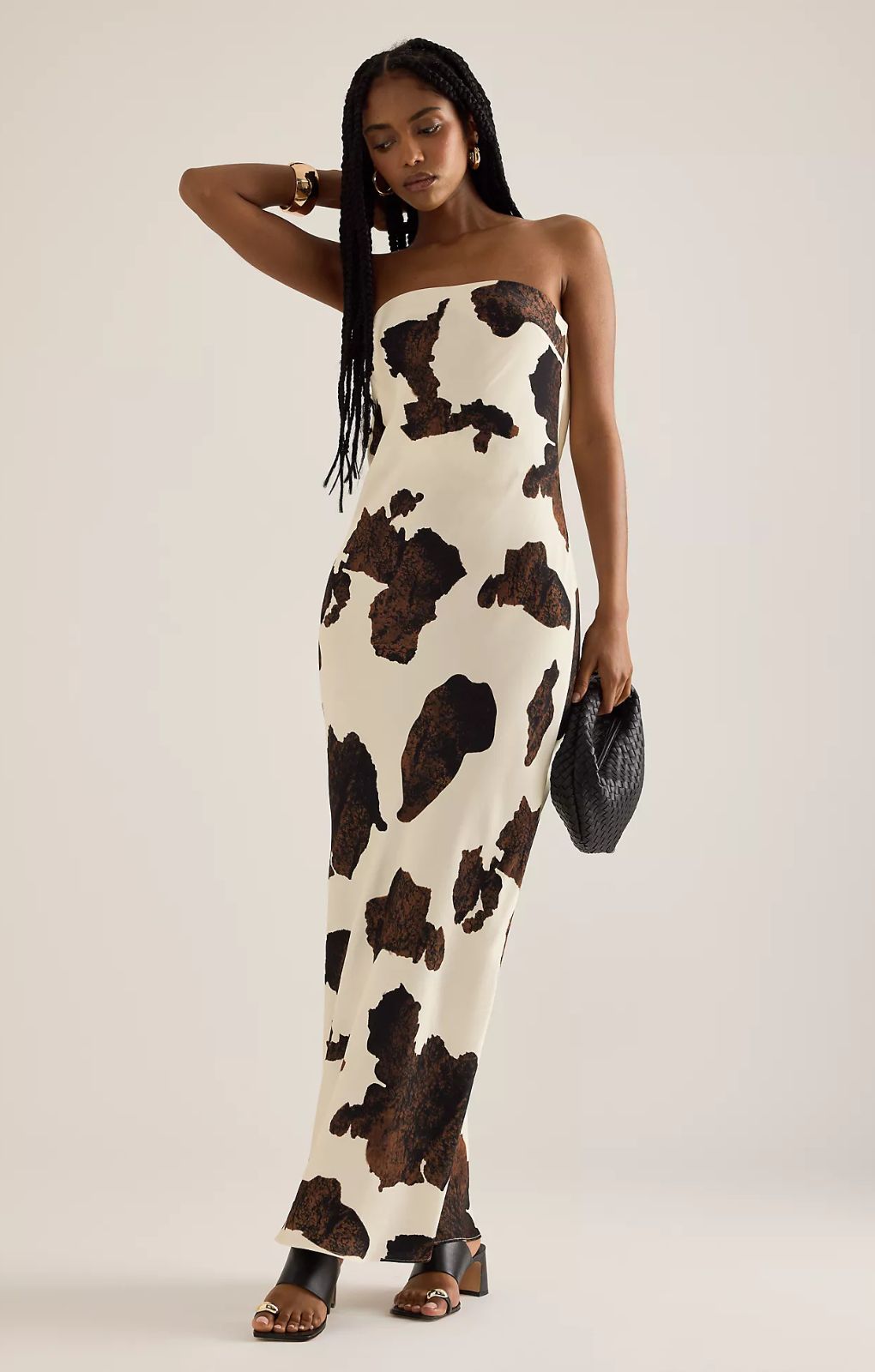 Anthropologie Cow Print Bandeau Slip Dress Anthropologie Cow Print Bandeau Slip Dress