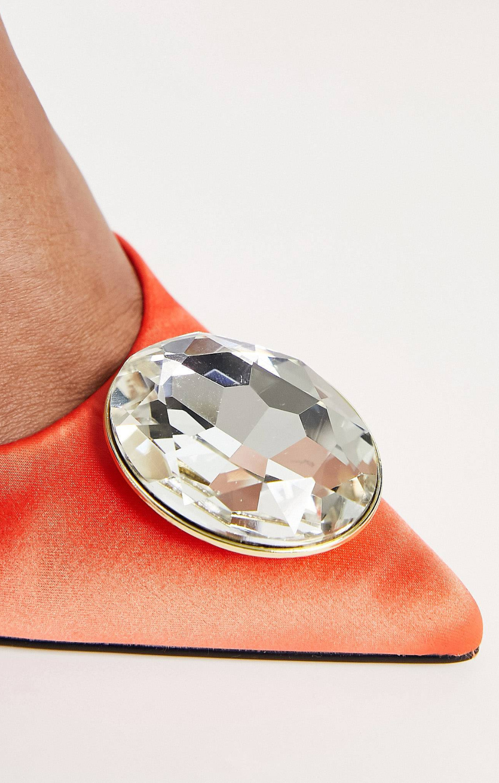 Asos Design Patron Embellished Slingback High Heeled Shoes In Orange – shoes by ASOS DESIGN, available to rent from Hirestreet