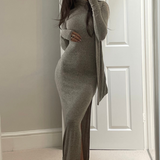 Asos Design Supersoft Maxi Dress With Scarf Detail In Oat