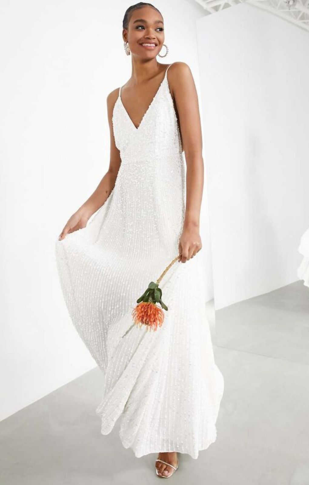 Rent Asos Edition Josie Embellished Cami Maxi Wedding Dress In Multi