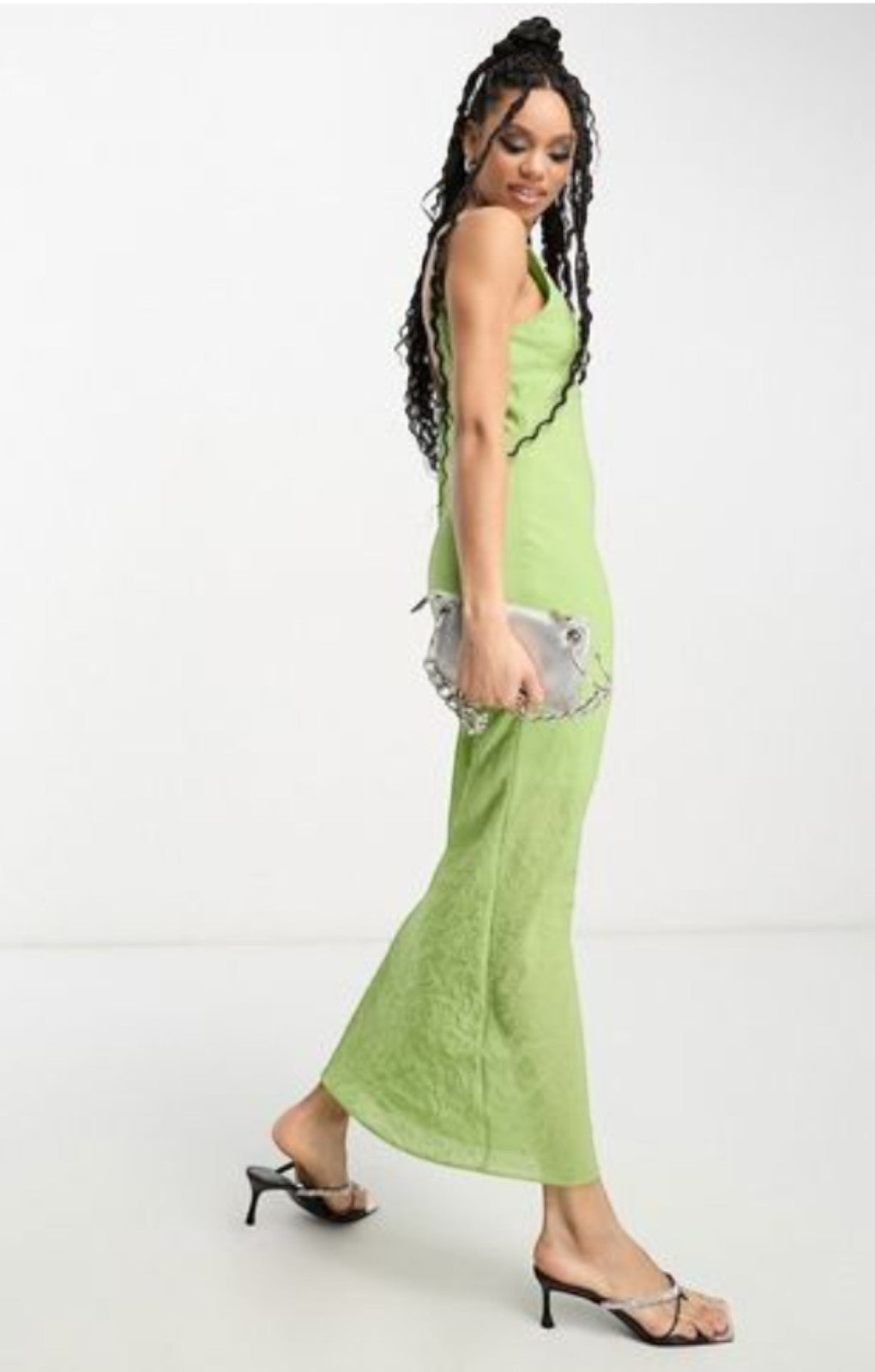 Asos Design Bias Cut Slip Midi Dress In Green – dresses by ASOS DESIGN, available to rent from Hirestreet
