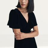 Nobody's Child Black Velvet Atlas Midi Dress