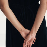 Nobody's Child Black Velvet Atlas Midi Dress