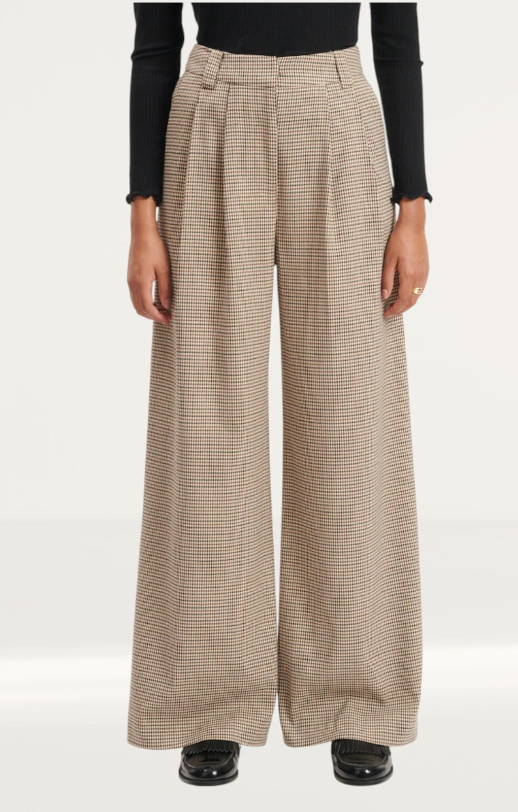 Nobody's Child Heritage Check Wide Leg Tailored Trousers