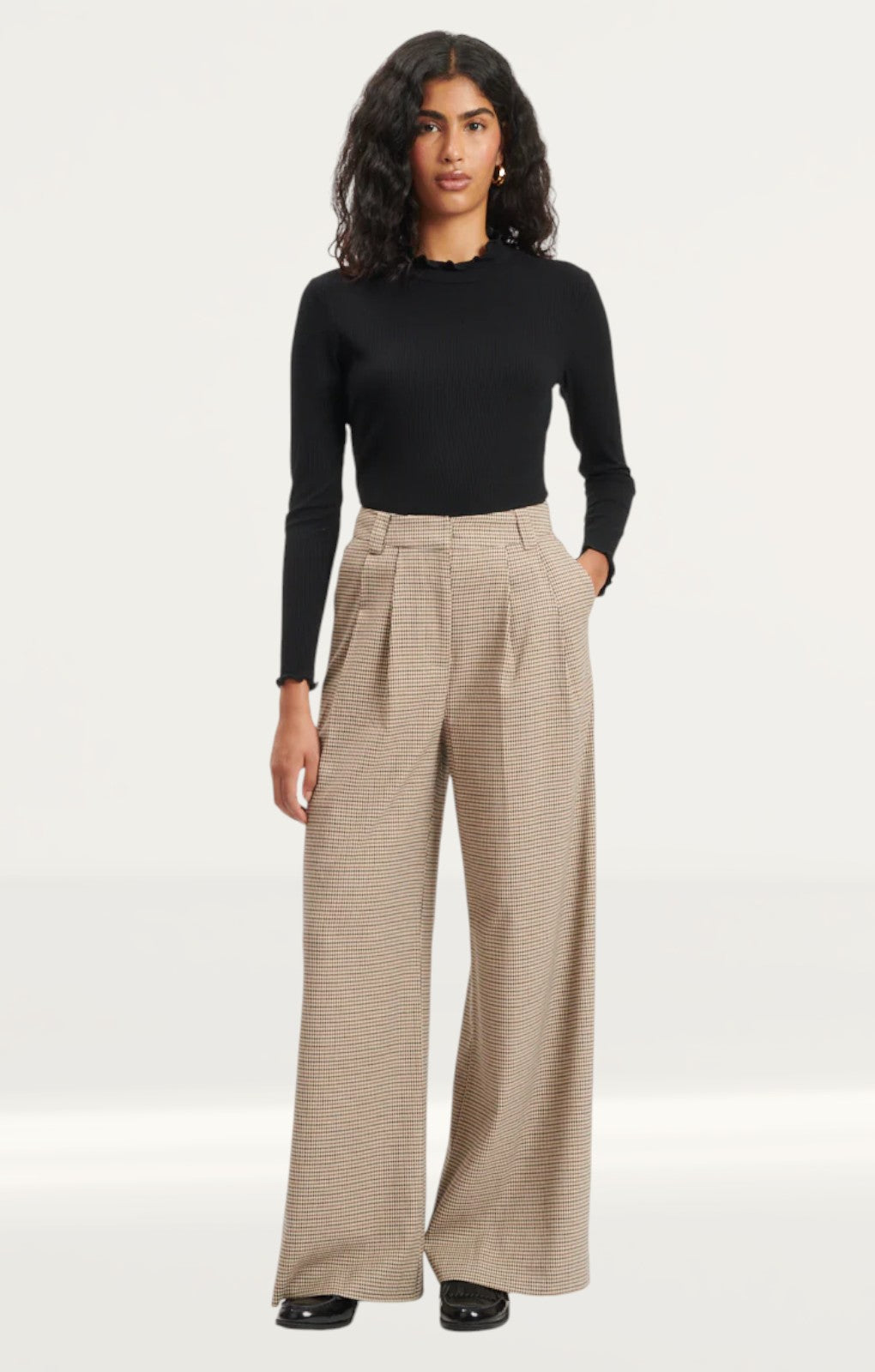 Nobody's Child Heritage Check Wide Leg Tailored Trousers