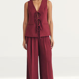 Nobody's Child Burgundy Pleated Tailored Trousers