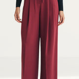 Nobody's Child Burgundy Pleated Tailored Trousers