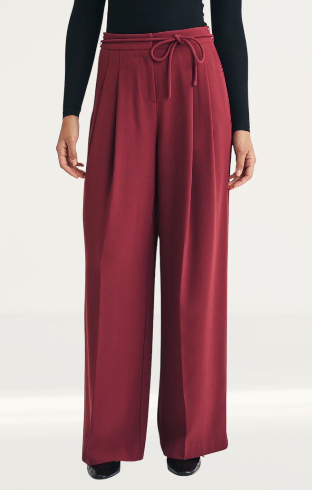 Nobody's Child Burgundy Pleated Tailored Trousers