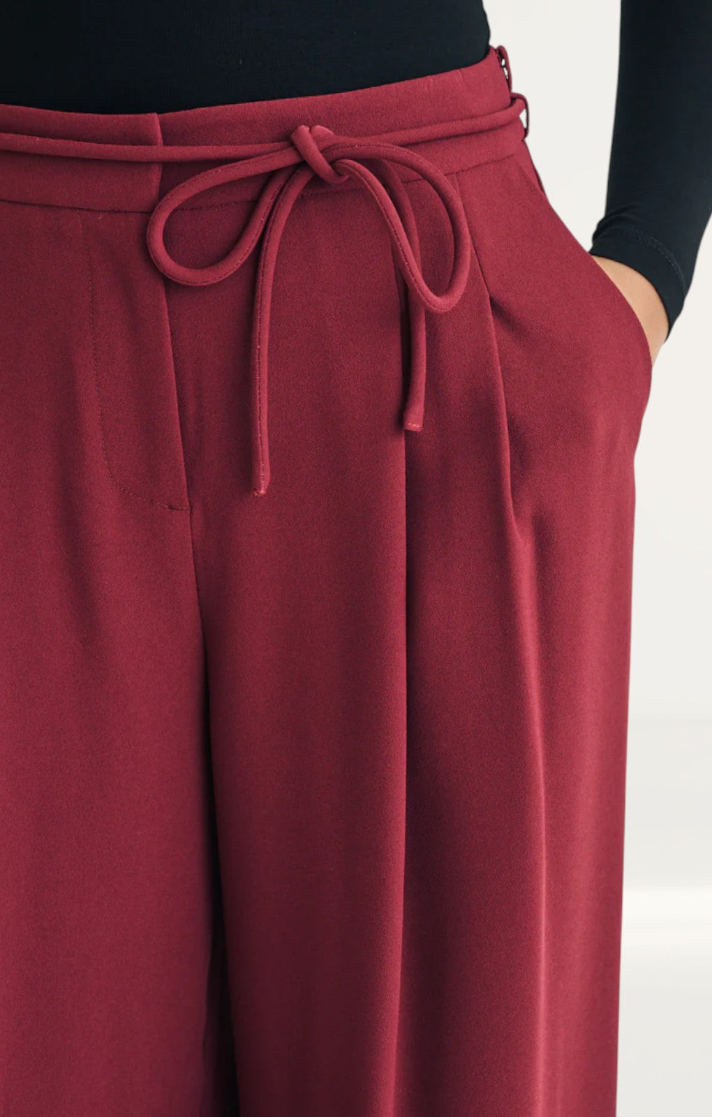 Nobody's Child Burgundy Pleated Tailored Trousers