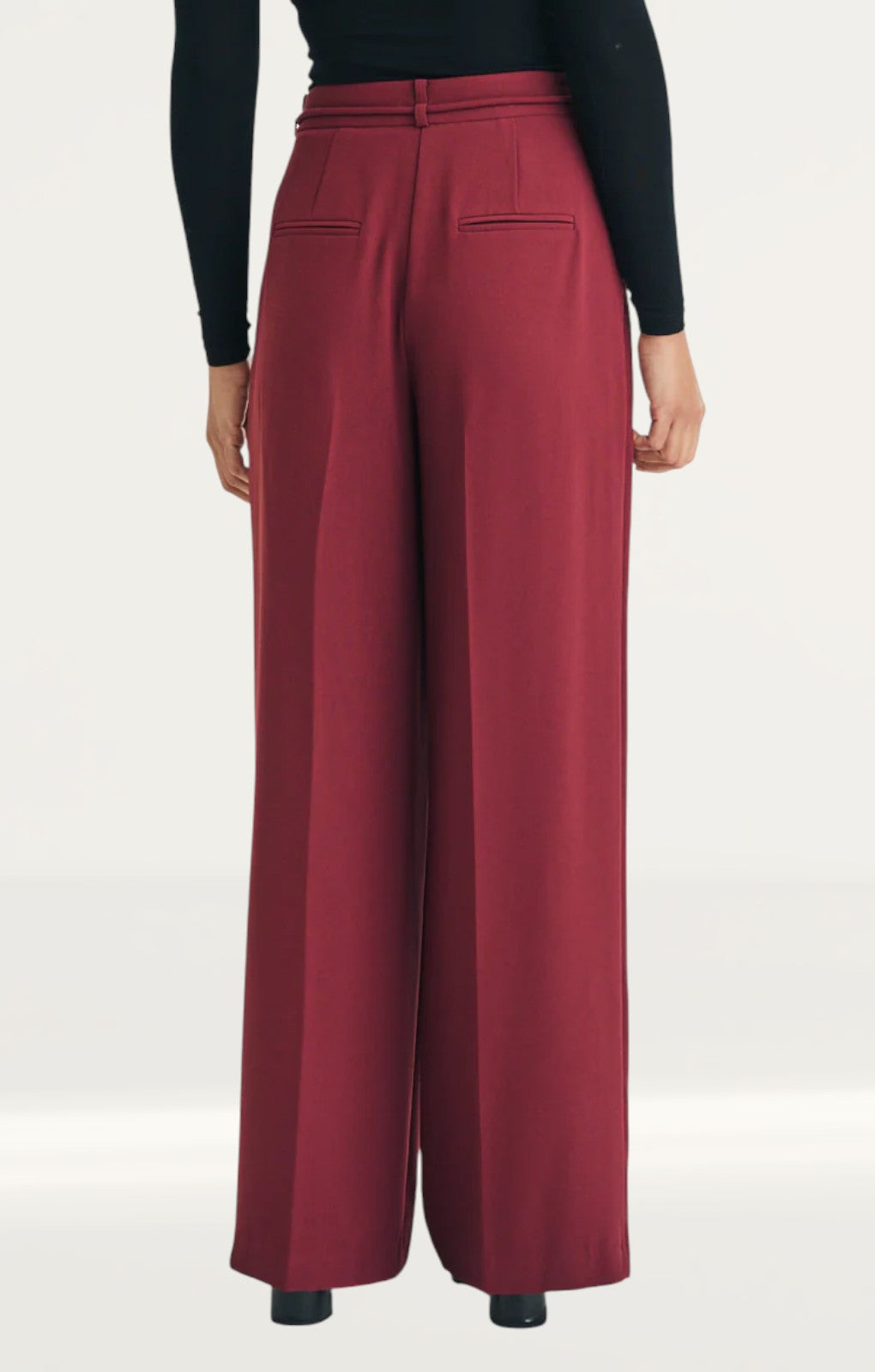 Nobody's Child Burgundy Pleated Tailored Trousers