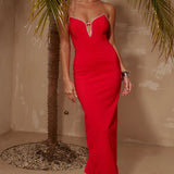 Runaway The Label Bec Red Midi Dress