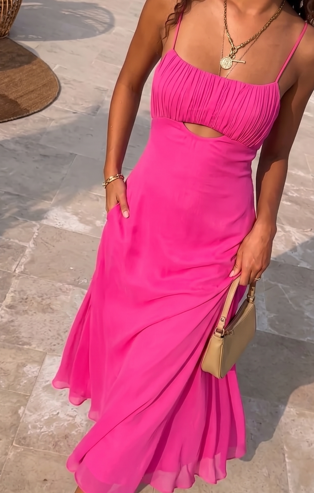 asos hot pink maxi dress ASOS Curve - Draped Maxi Dress - Women - Polyester - 14 US