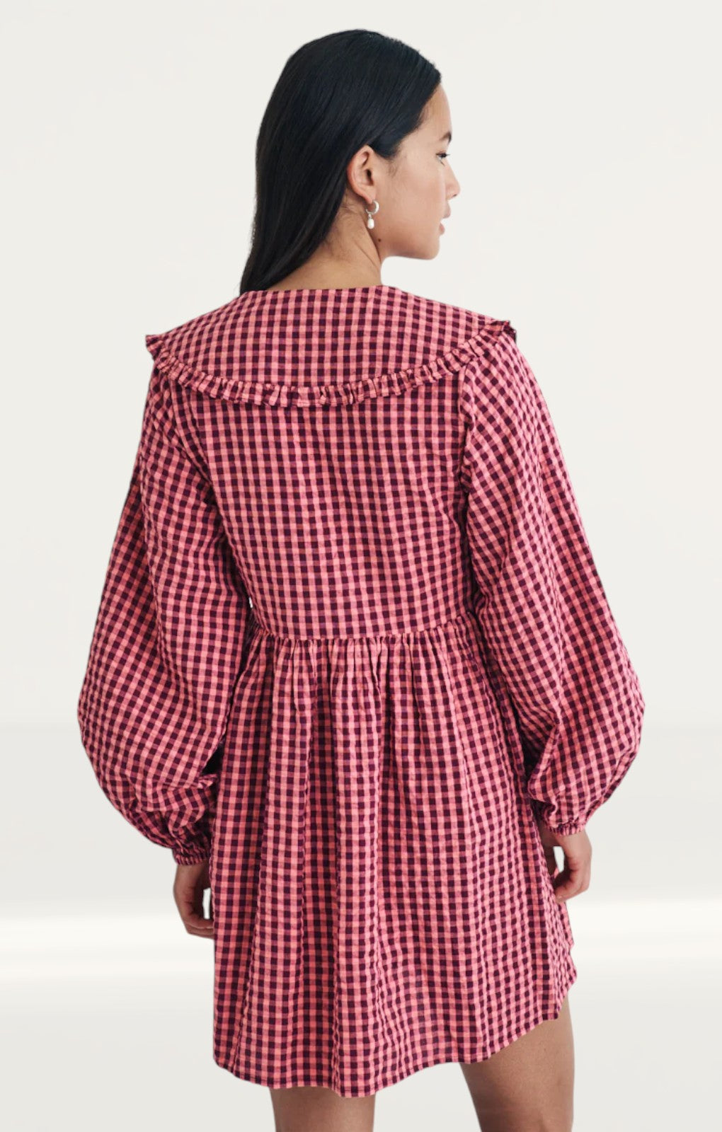 Nobody's Child Pink Gingham Peter Pan Collar Blaze Mini Dress