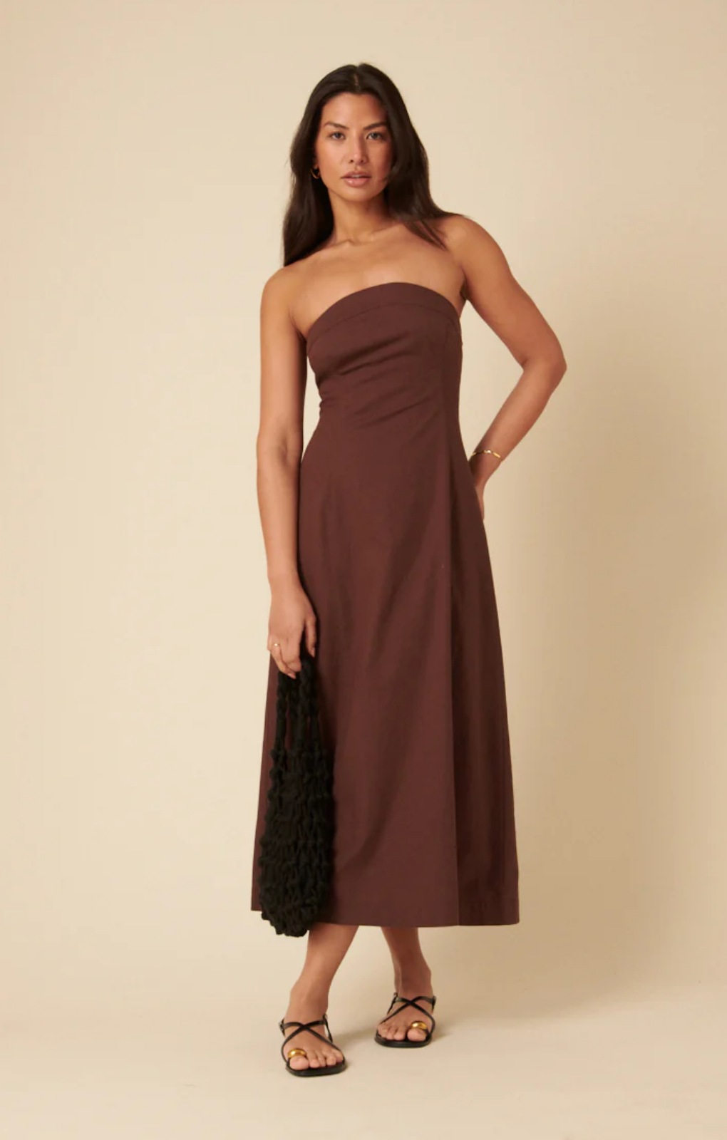 Rent Nobody's Child Brown Bandeau Gayle Midi Dress | Hirestreet Rent Nobody's Child Brown Bandeau Gayle Midi Dress | Hirestreet