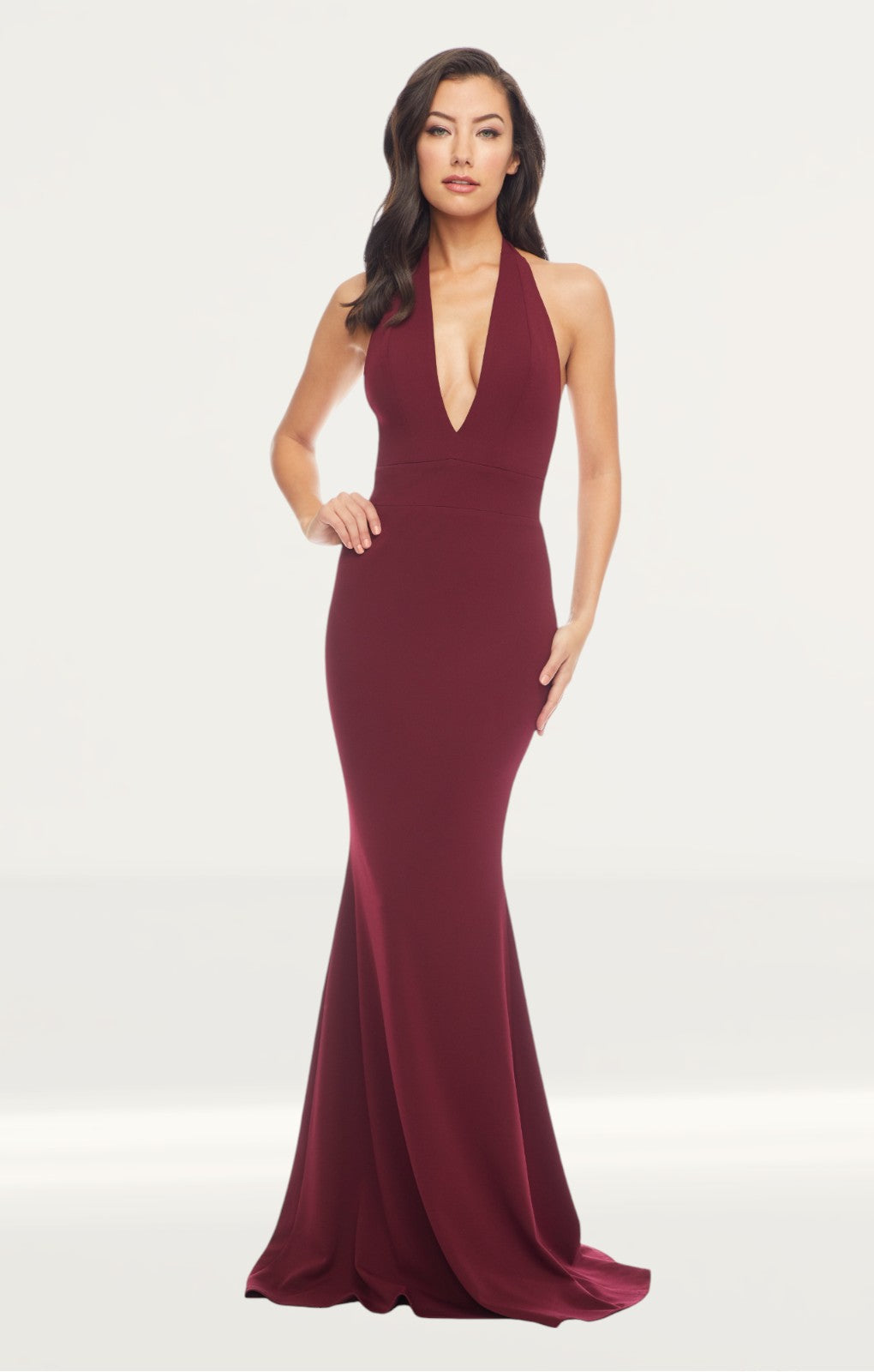 burgundy long dress uk Maxi A-Line Satin Dress