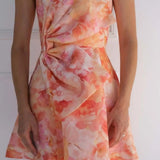 Talulah Camellia Rosetta Coral Print Mini Dress