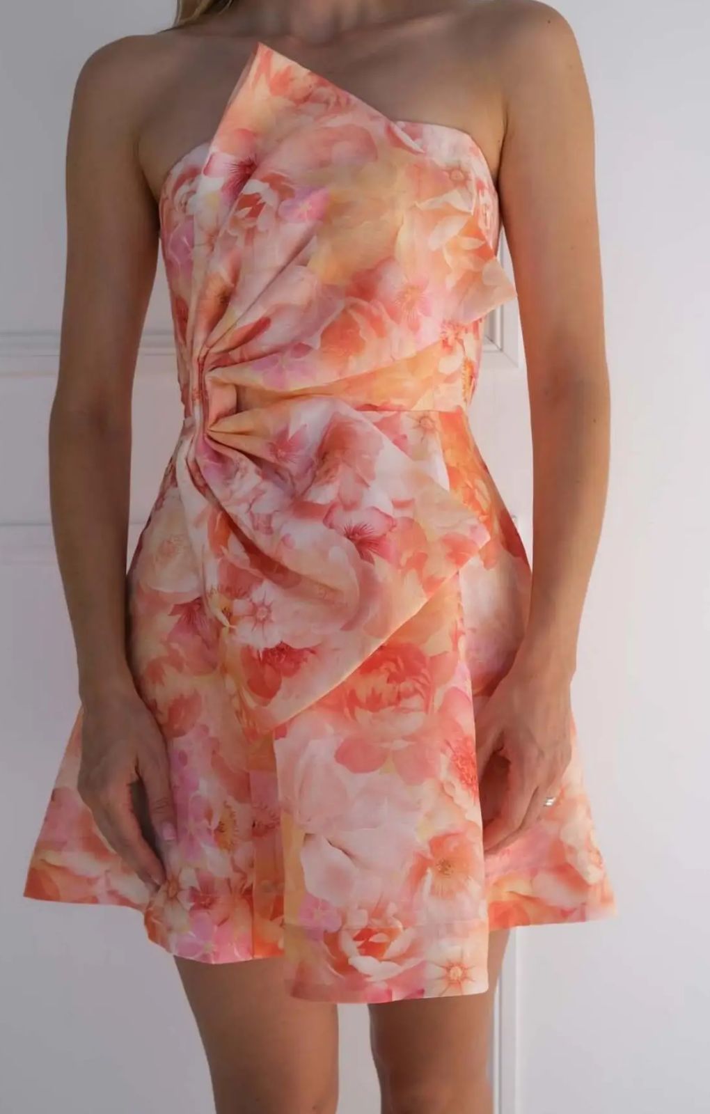 Talulah Camellia Rosetta Coral Print Mini Dress