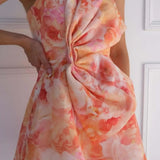 Talulah Camellia Rosetta Coral Print Mini Dress