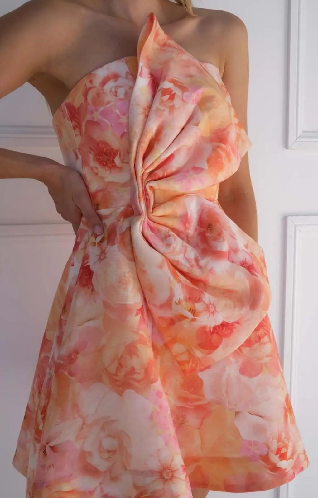 Talulah Camellia Rosetta Coral Print Mini Dress
