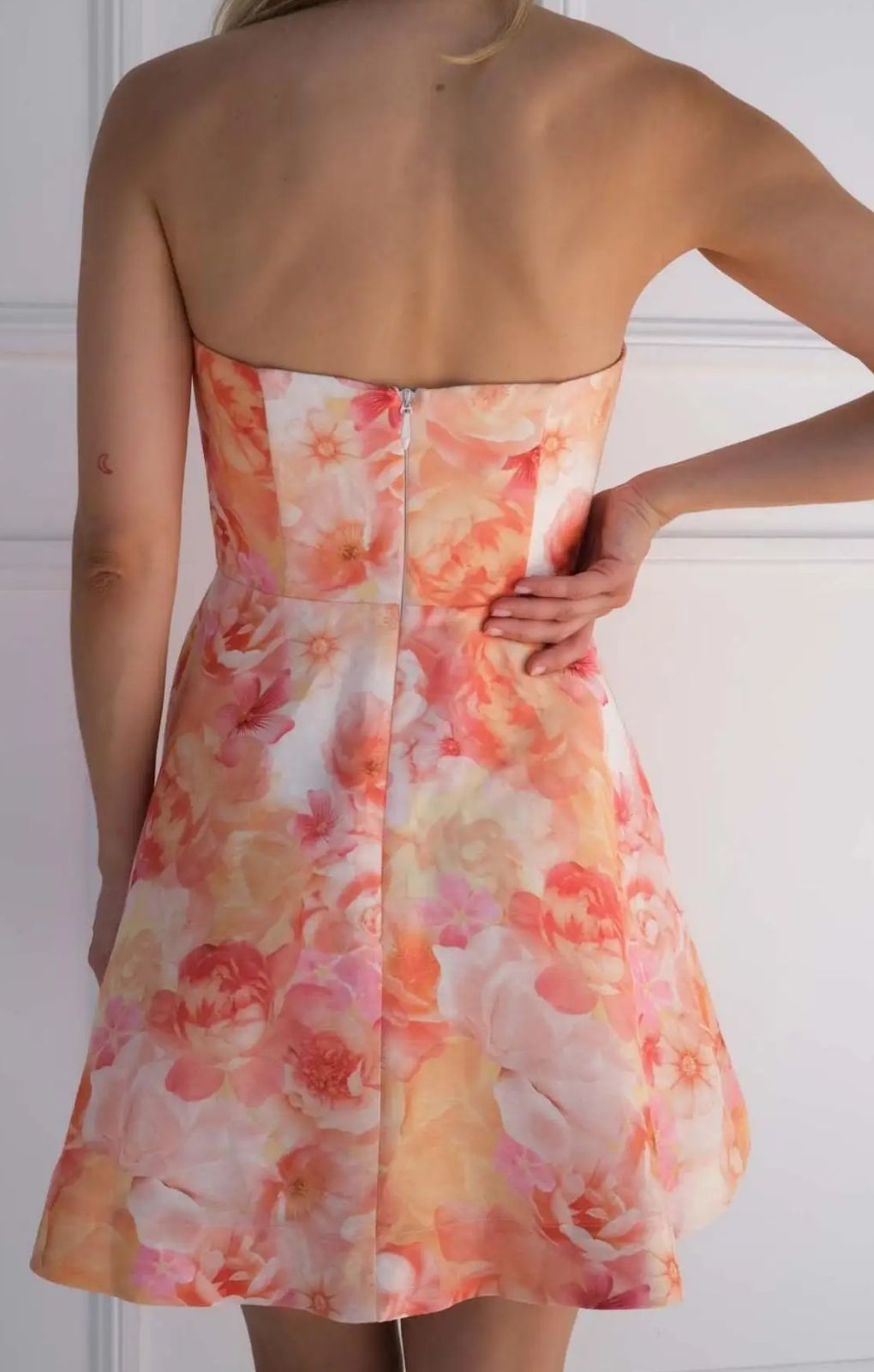 Talulah Camellia Rosetta Coral Print Mini Dress