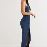 Lexi Carina Blue One Shoulder Maxi Dress