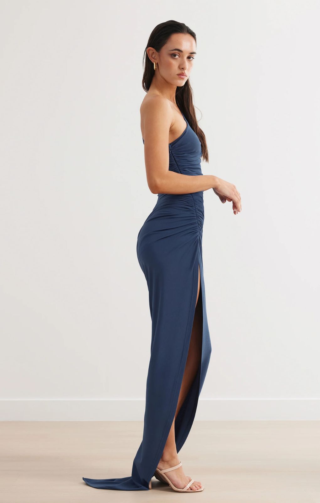 Lexi Carina Blue One Shoulder Maxi Dress